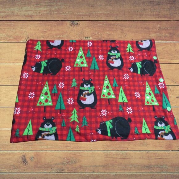 Heating Pad Cover, 12 x 15, Soft Red Plaid Flannel With Bears, 3 Snap Closure - Picture 4 of 4